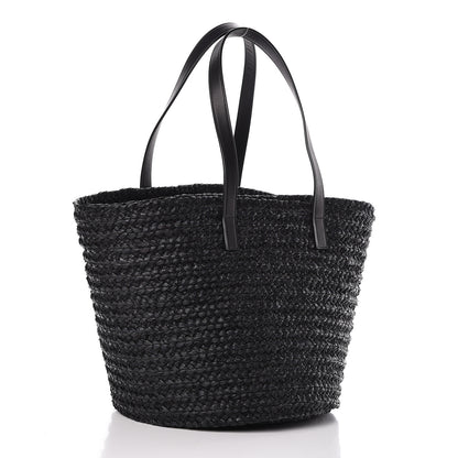 Saint Laurent Raffia Medium Panier Bag Black 3 of 9