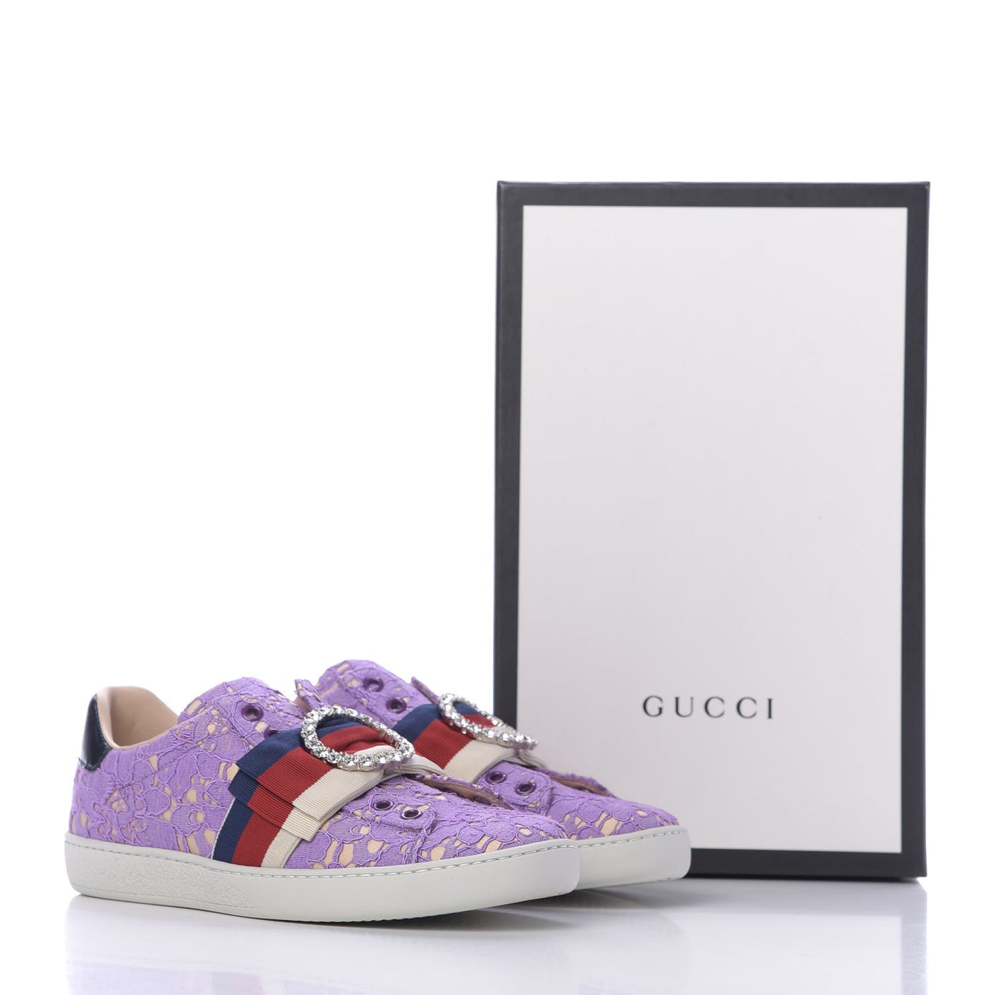 Lace Crystal Sylvie Web Flower Leaf Womens Ace Sneakers 36.5 Wisteria Perfect Pink