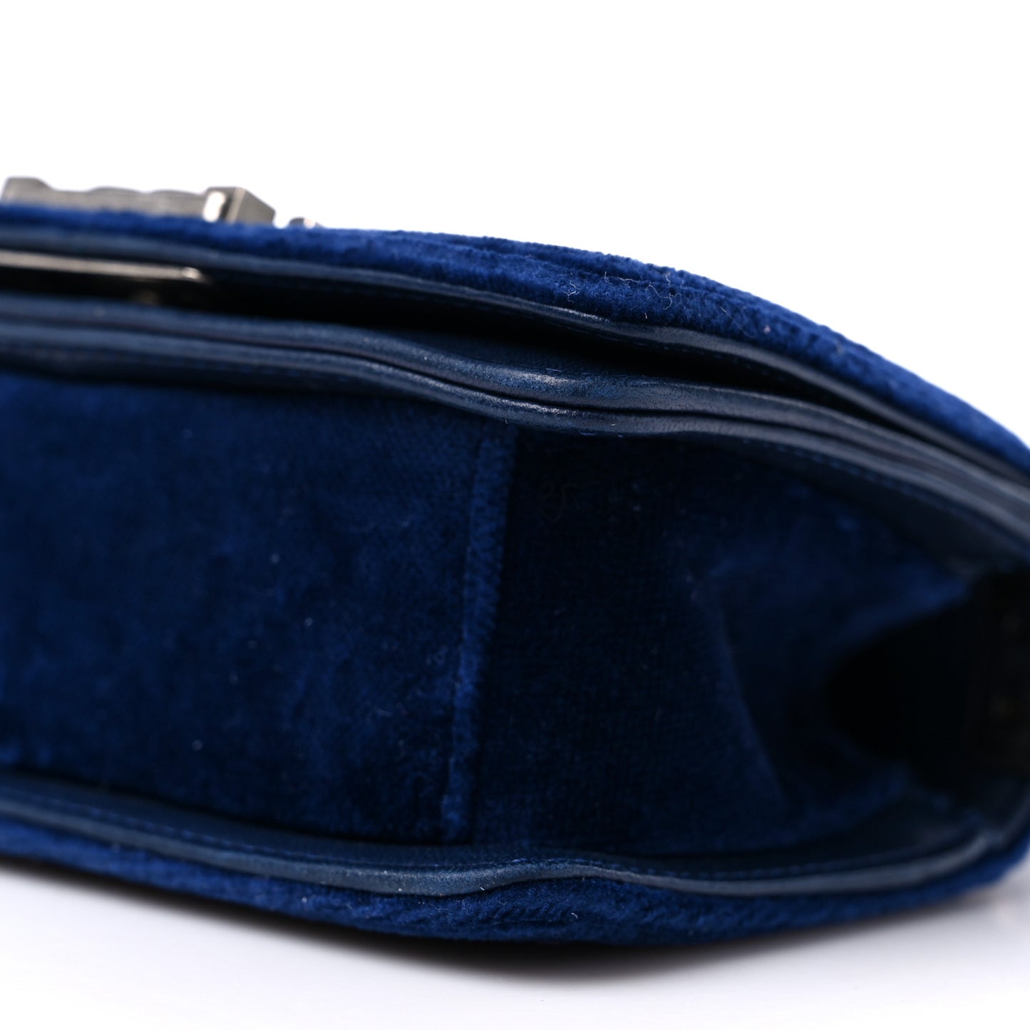 Velvet Quilted Mini Boy Flap Navy