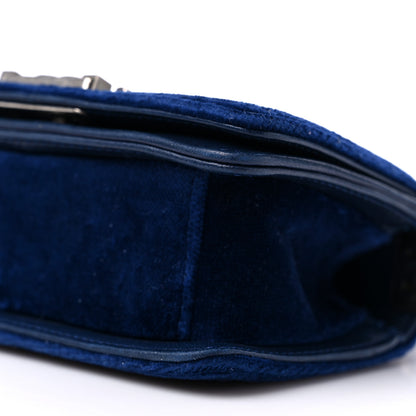 Chanel Velvet Quilted Mini Boy Flap Navy 9 of 10