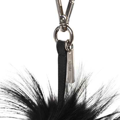 Fendi Vitello Elite Fox Fur Fusto Monster Bag Bug Charm Black Yellow 3 of 4