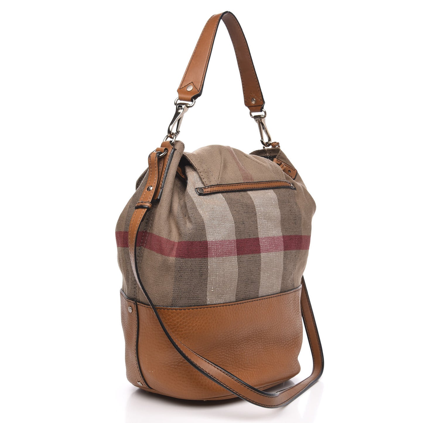 Canvas Mega Check Medium Kelshall Traveller Hobo Saddle Brown