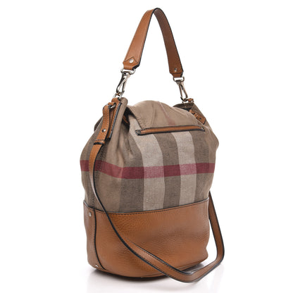 Burberry Canvas Mega Check Medium Kelshall Traveller Hobo Saddle Brown 3 of 12