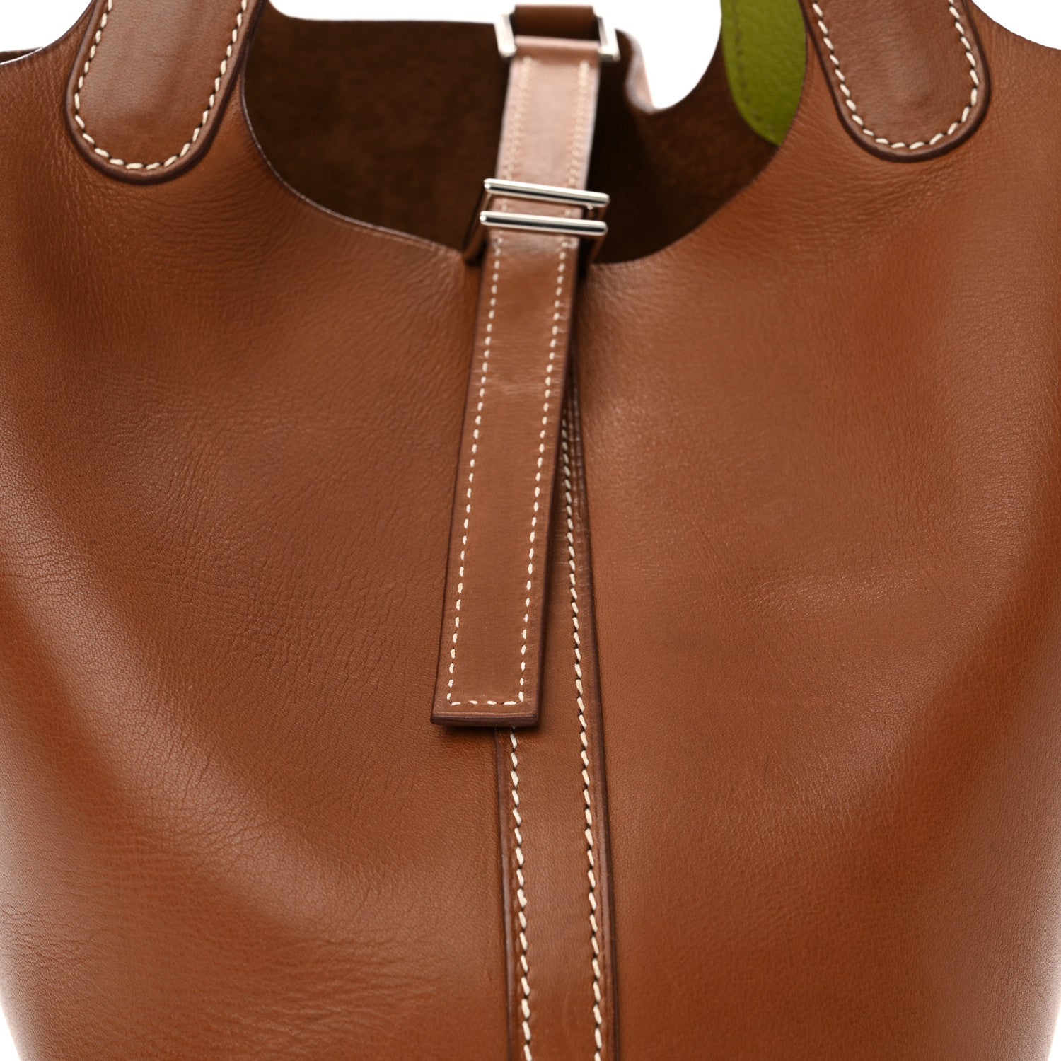 Hermes Natural Barenia Chevre Picotin 18 PM Fauve Vert Anis 8 of 11