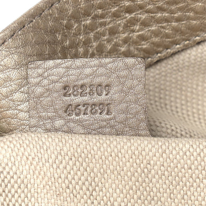 Gucci Metallic Pebbled Calfskin Large Soho Chain Shoulder Bag Golden Beige 6 of 16