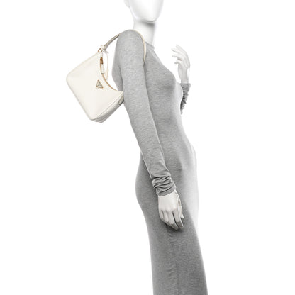 Prada Saffiano Lux Mini Re-Edition Shoulder Bag White 2 of 13