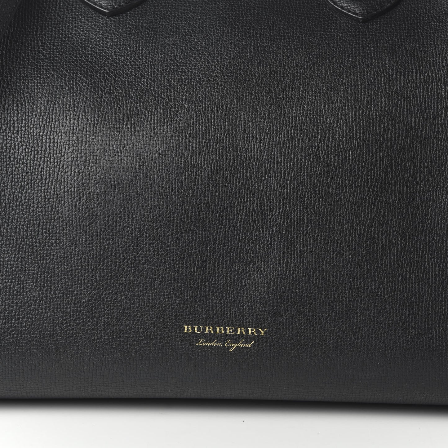 Grainy Calfskin House Check Large Banner Tote Black