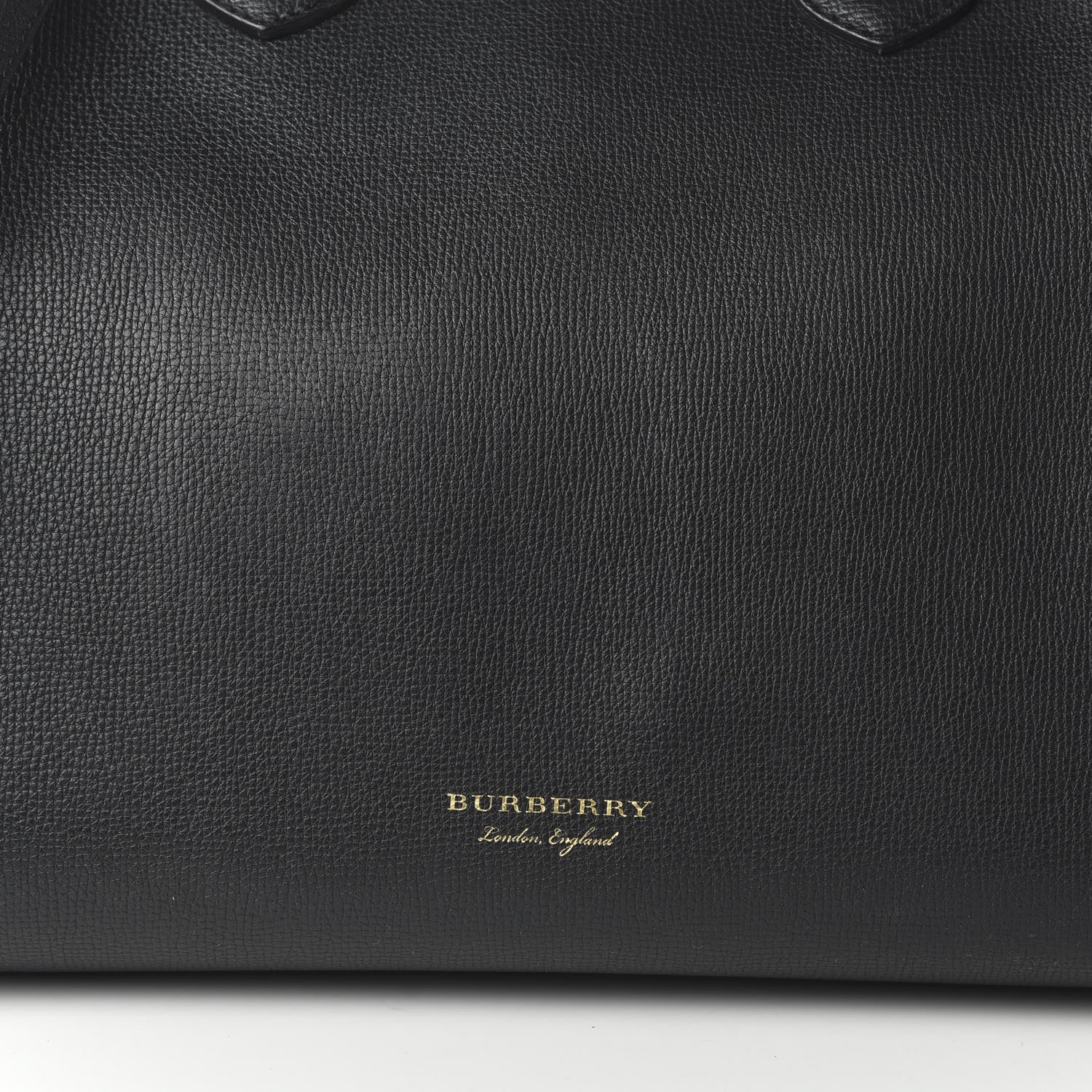 Burberry Grainy Calfskin House Check Large Banner Tote Black 9 of 9