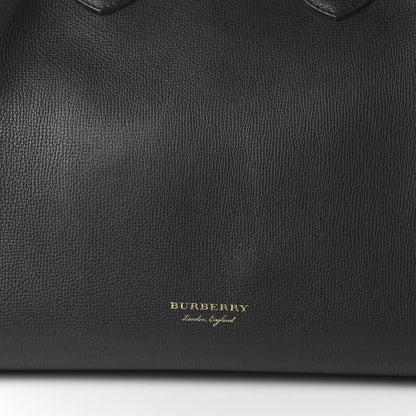 Burberry Grainy Calfskin House Check Large Banner Tote Black 9 of 9