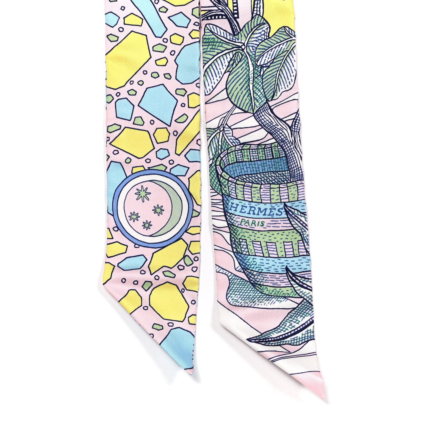 Silk La Danse Des Amazones Twilly Rose Pale Bleu Jaune