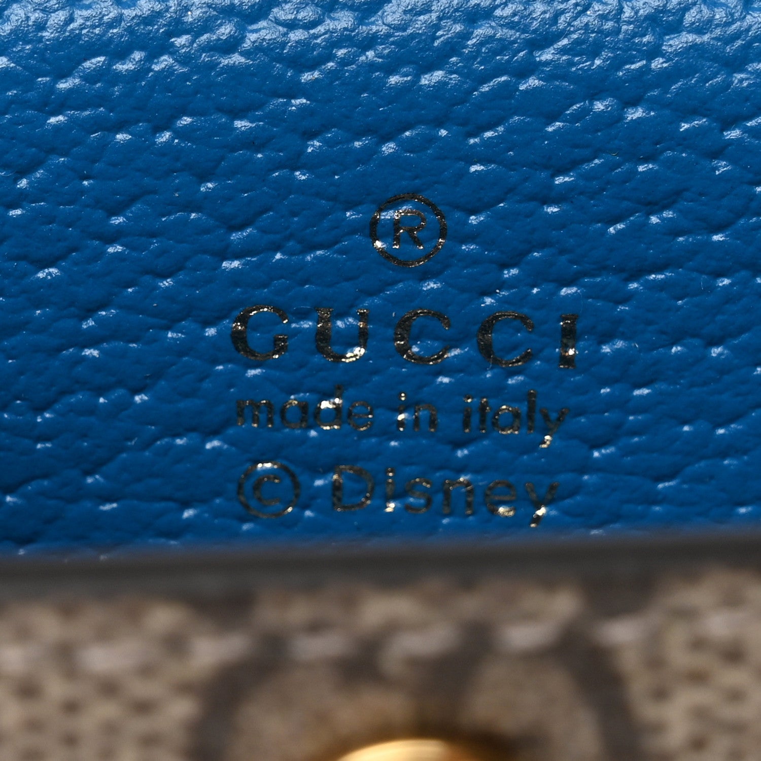 Gucci X DISNEY GG Supreme Monogram Donald Duck Lipstick Holder Bag Beige Ebony Blue 5 of 8