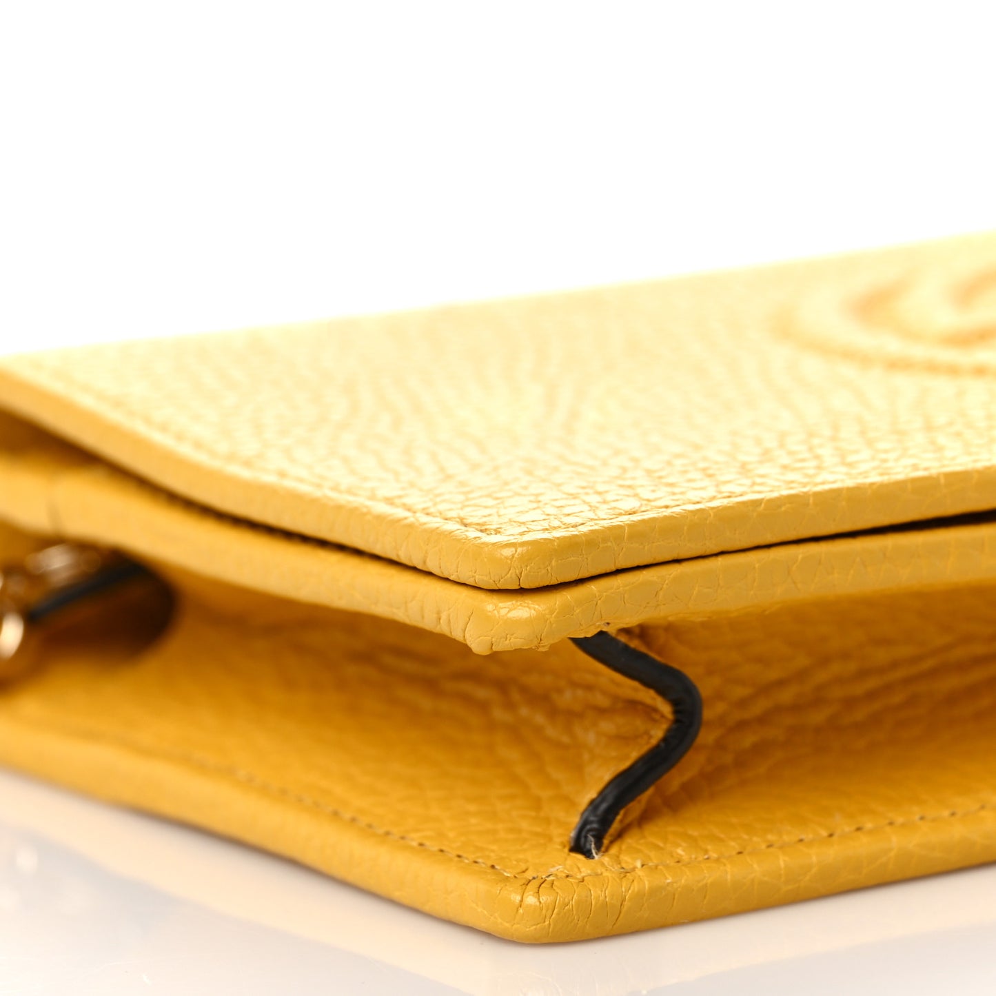 Pebbled Calfskin Soho Wallet on Chain New Buttercup