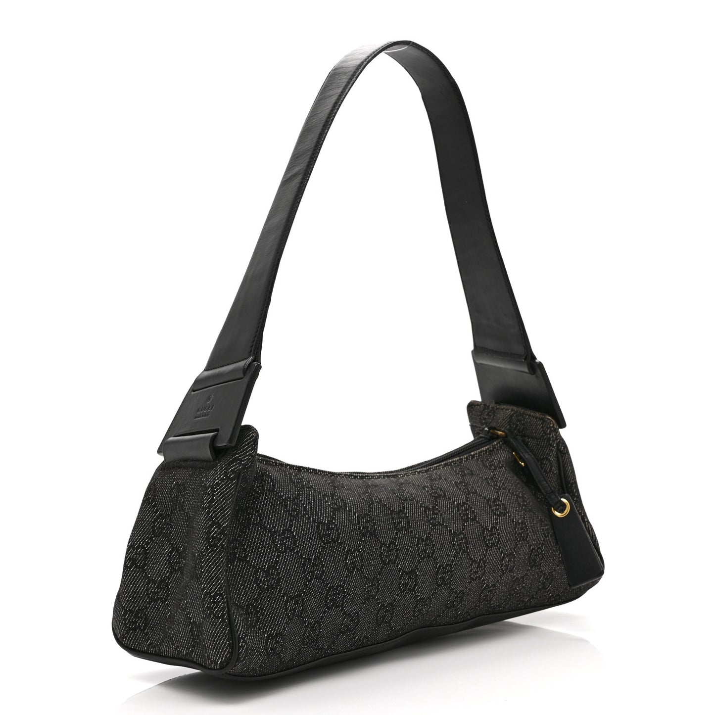 Denim Monogram GG Signature Shoulder Bag Black