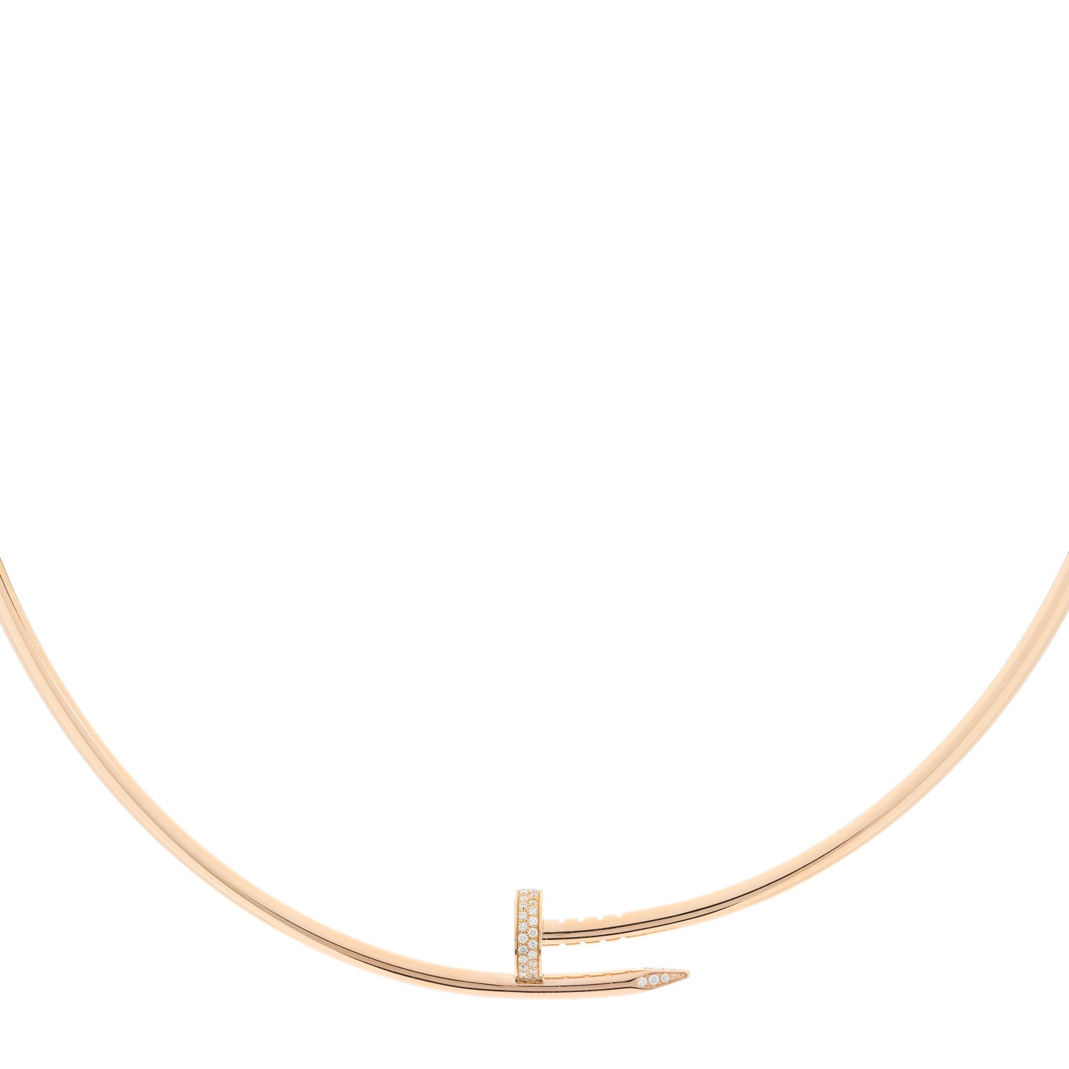 Cartier 18K Pink Gold Diamond Juste Un Clou Necklace 2 of 3