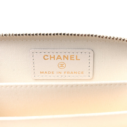 Chanel Caviar Quilted Zip Coin Purse White 6 of 8