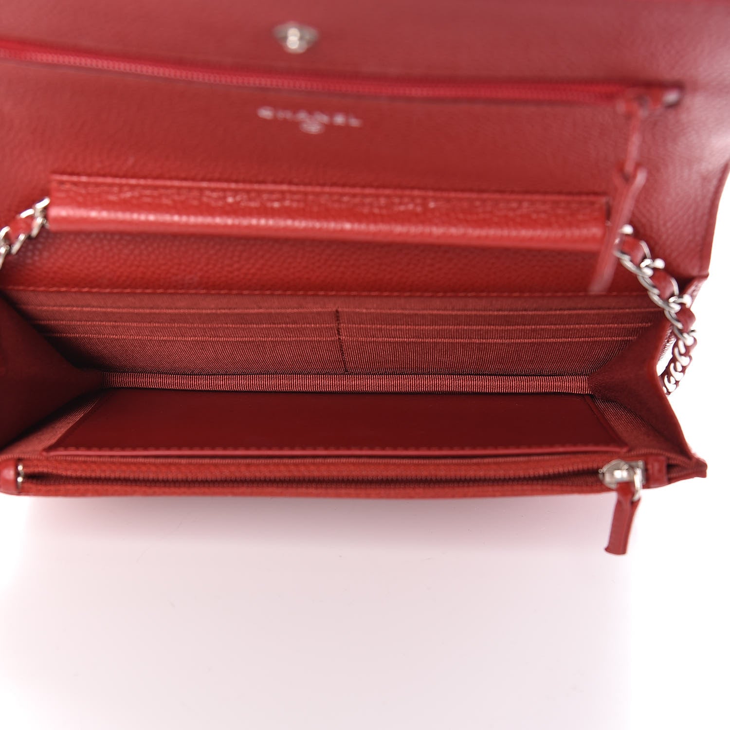 Chanel Caviar Quilted Wallet on Chain WOC Red 5 of 13