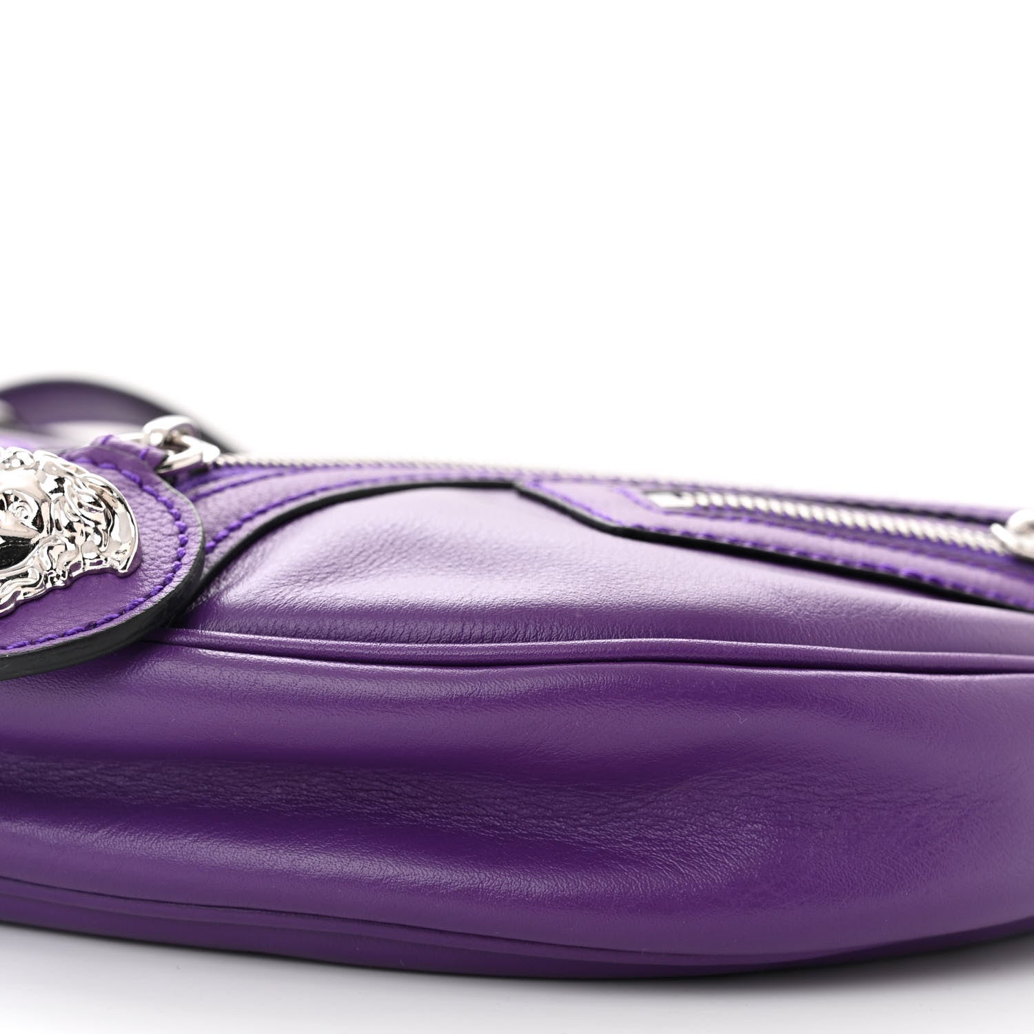 Versace Calfskin Small Repeat Zip Hobo Purple 9 of 9