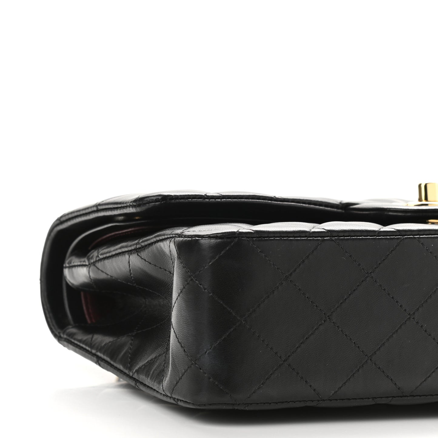 Lambskin Quilted Medium Double Flap Black