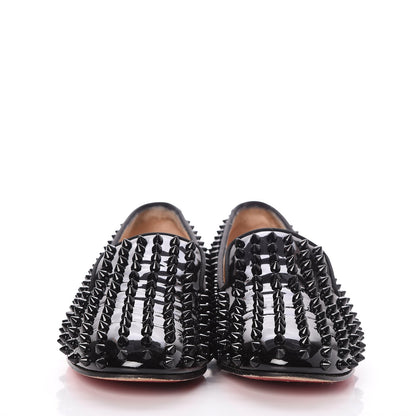 Christian Louboutin Patent Calfskin Rolling Spikes Loafers 38 Black 2 of 10