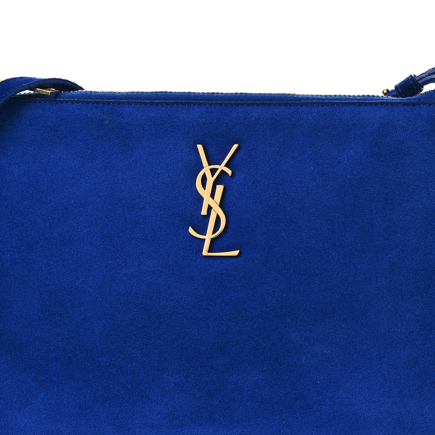 Suede Calfskin Small Fringe Crossbody Bag Blue