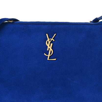 Saint Laurent Suede Calfskin Small Fringe Crossbody Bag Blue 8 of 12