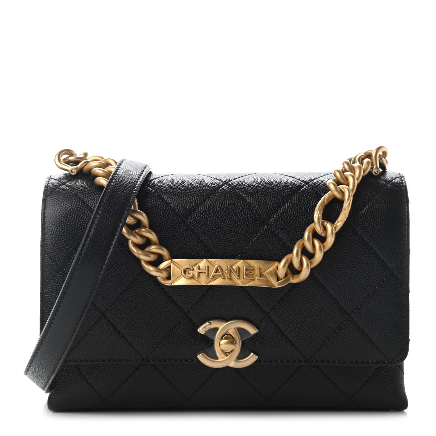 Chanel Caviar Quilted Mini Bracelet On Chain Flap Black 1 of 9