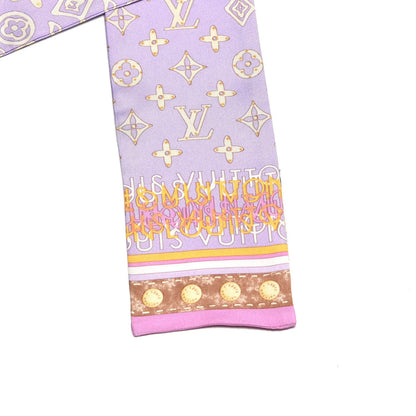 Louis Vuitton Silk Monogram Map Bandeau Lilac Mango 3 of 4