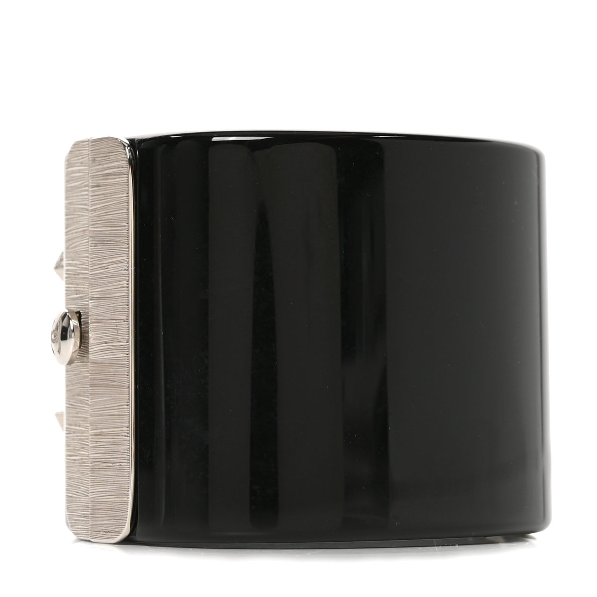 Chanel Resin Baguette Crystal CC Cuff Black 3 of 6