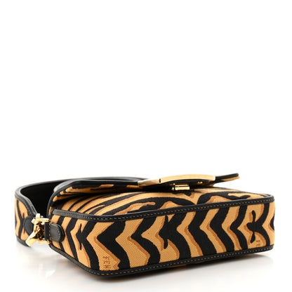Fendi Canvas Chinese New Year Tiger Embroidered Mini Baguette Black Dark Yellow 4 of 11