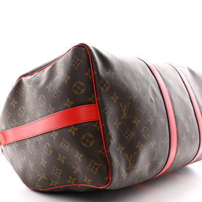 Louis Vuitton Calfskin Monogram Keepall Bandouliere 50 Coquelicot 8 of 17