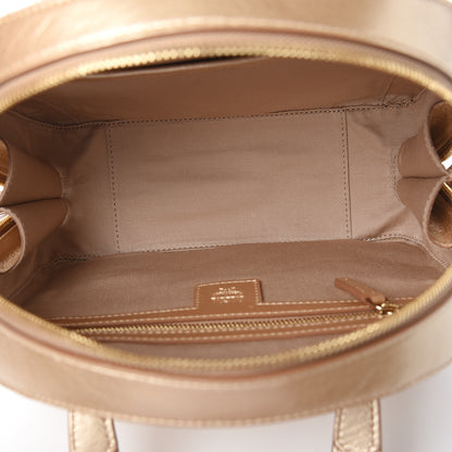 MCM Metallic Calfskin Ottomar Monogram Medium Half Moon Tote Gold 4 of 9