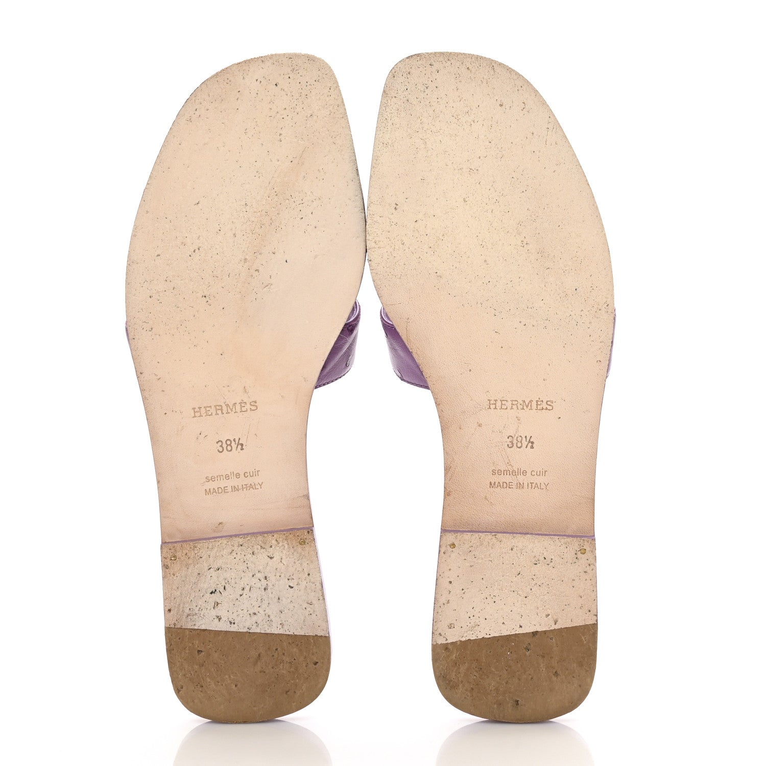 Hermes Ostrich Oran Sandals 38.5 Violet 5 of 9