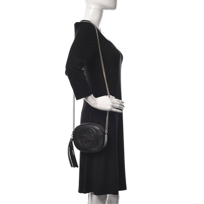 Gucci Pebbled Calfskin Mini Soho Chain Bag Black 2 of 9