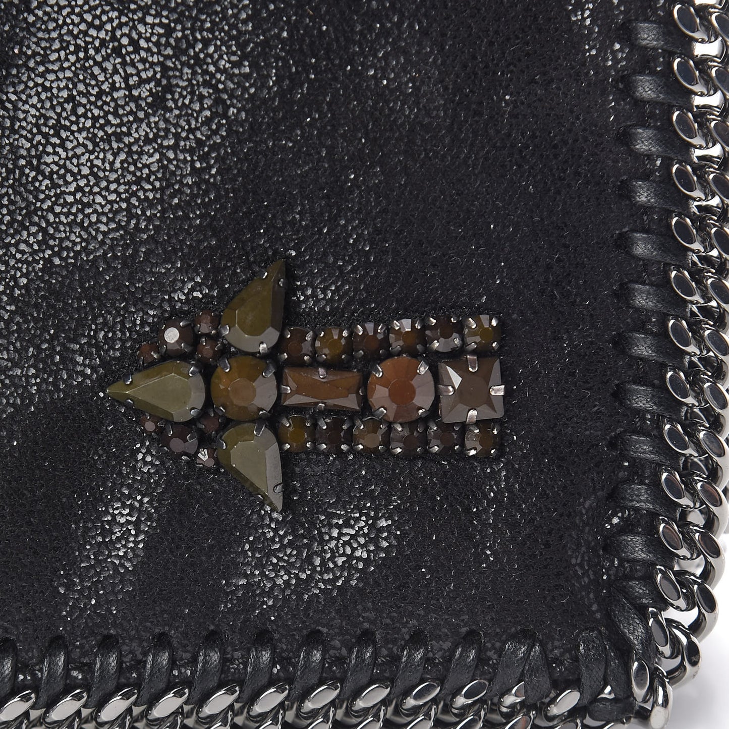 Shaggy Deer Crystal Falabella Clutch Black