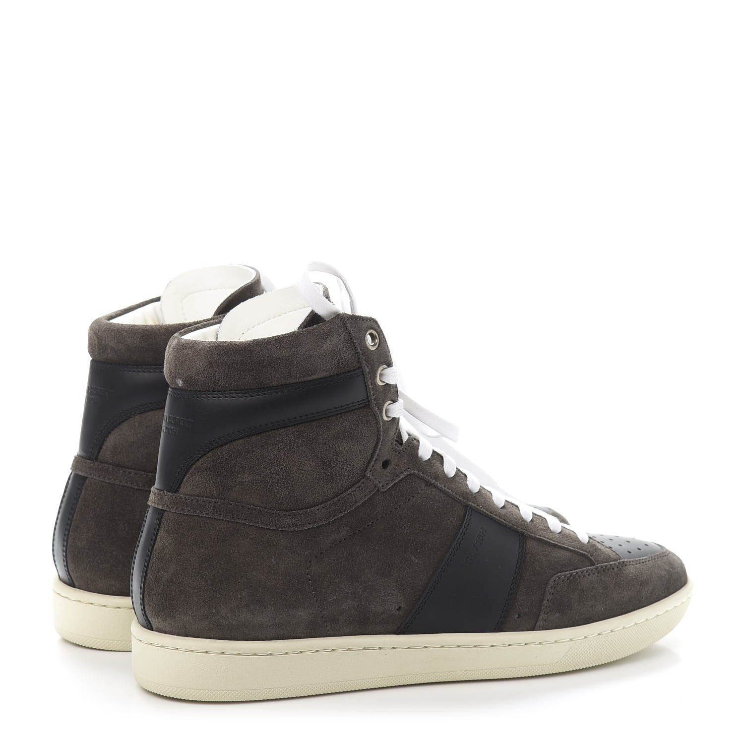 Saint Laurent Suede Calfskin Court Classic SL/10H High Top Sneakers 40 Bronze Black 4 of 14