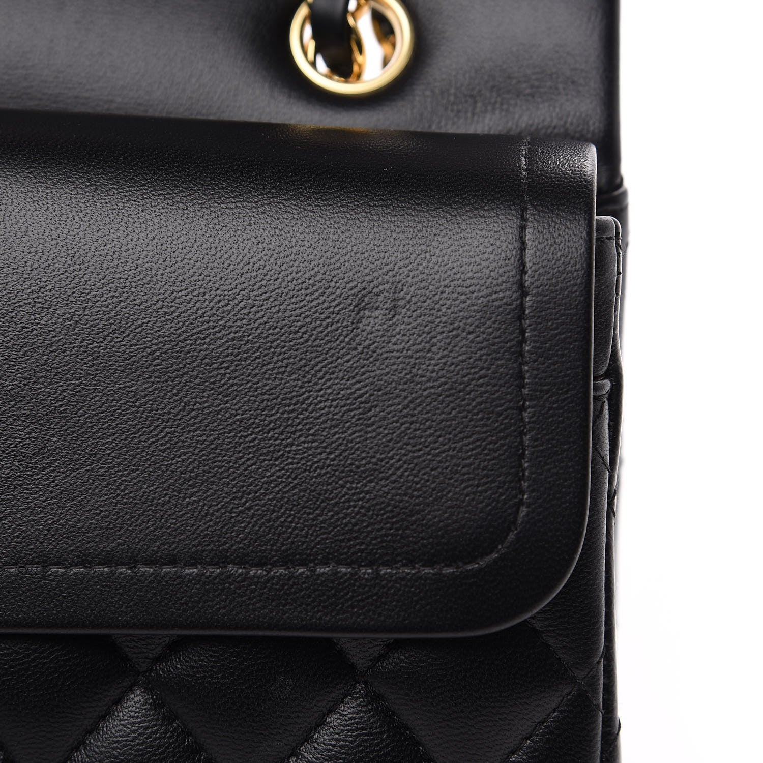 Chanel Lambskin Quilted Medium Double Flap Black 12 of 15