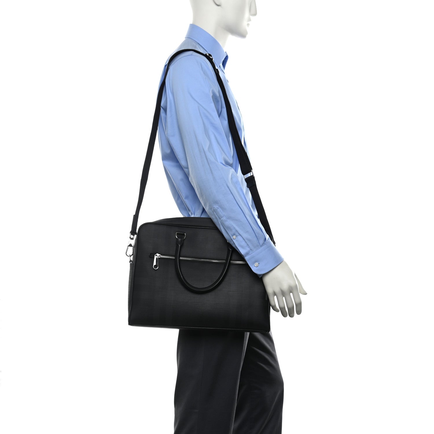 Burberry London Check Ainsworth Briefcase Dark Charcoal 2 of 16