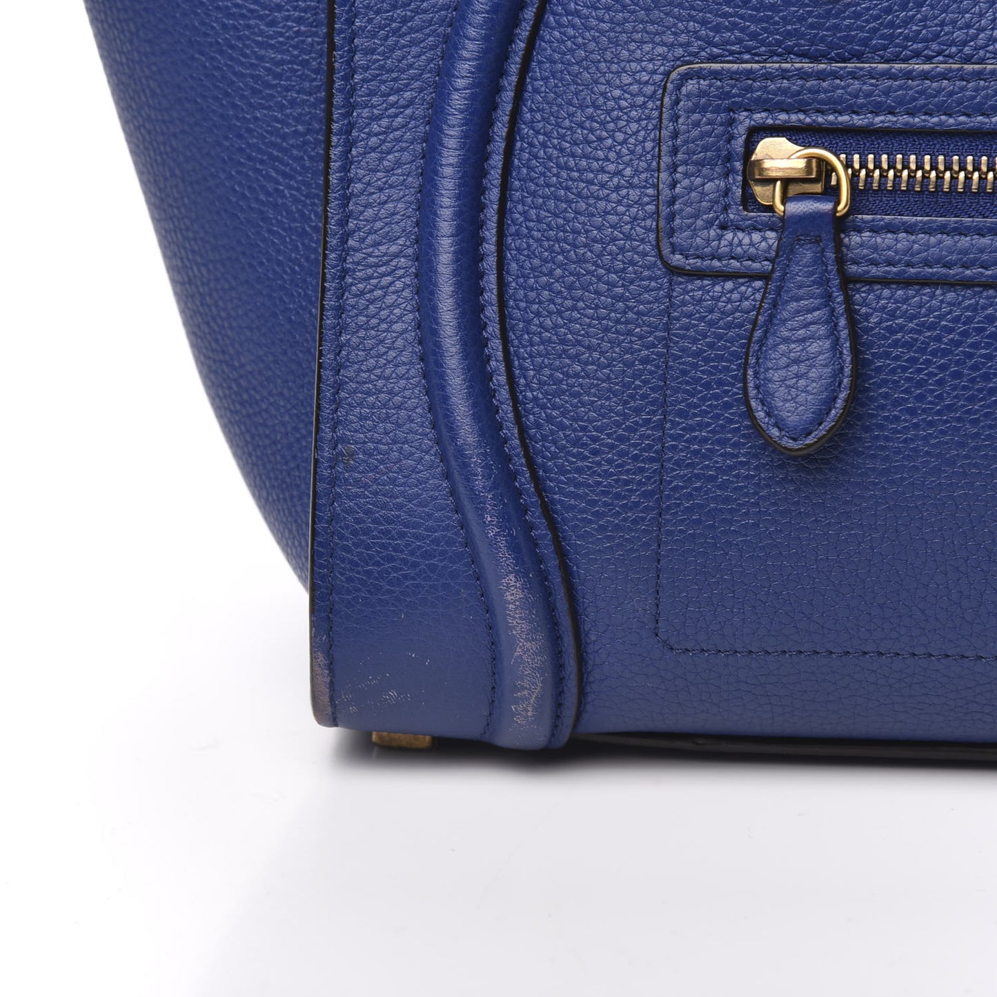 Drummed Calfskin Micro Luggage Indigo