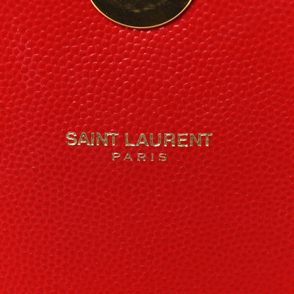 Saint Laurent Grain De Poudre Matelasse Chevron Large Monogram Satchel Lipstick Red 8 of 8