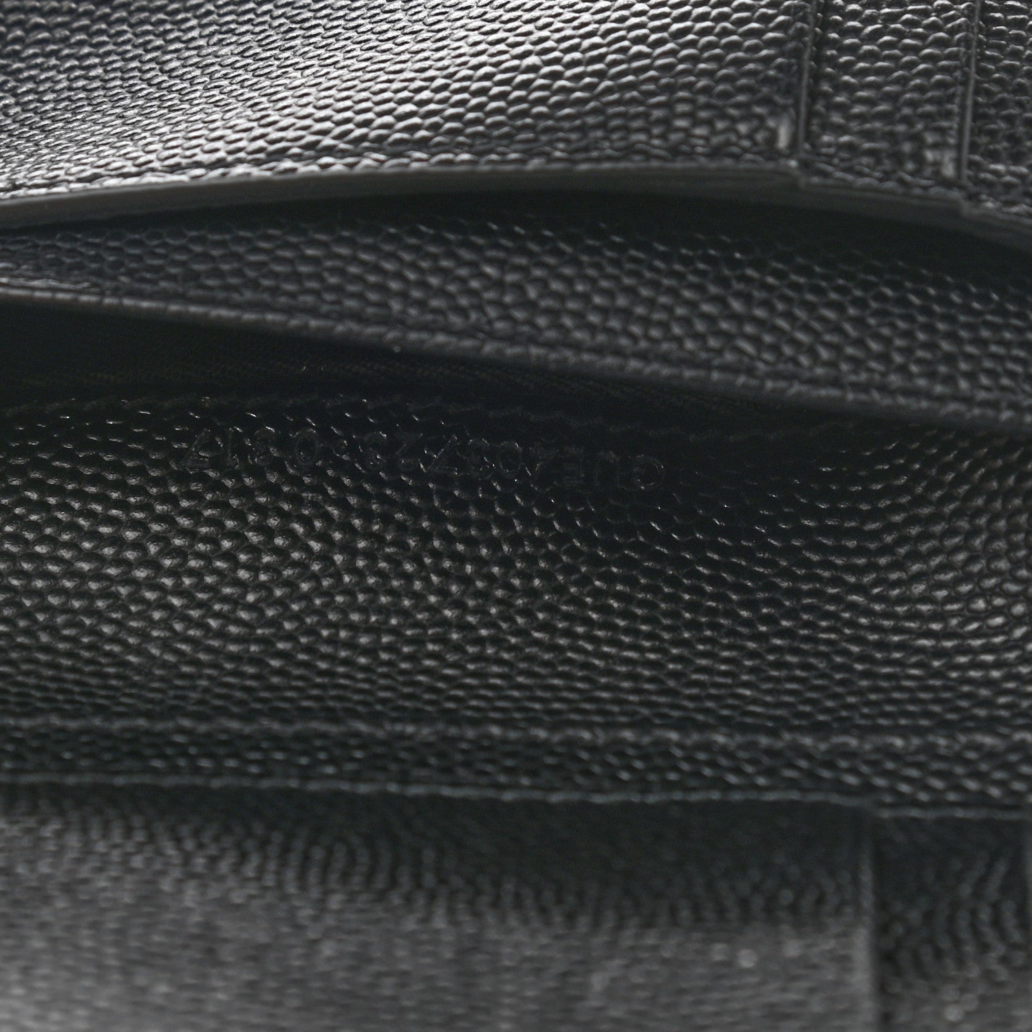 Saint Laurent Grain De Poudre Matelasse Chevron Monogram Compact Zip Around Wallet Black 7 of 8