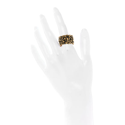 Gucci Metal Lion Mane Ring L Aged Gold 2 of 6