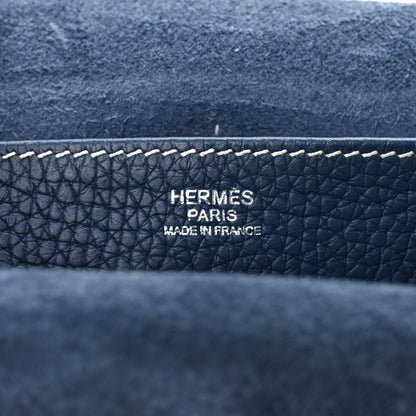 Hermes Taurillon Clemence Halzan 31 GM Bleu Encre 6 of 8