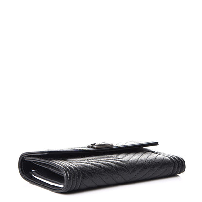 Chanel Caviar Chevron Quilted Small Boy Flap Wallet Black 4 of 10