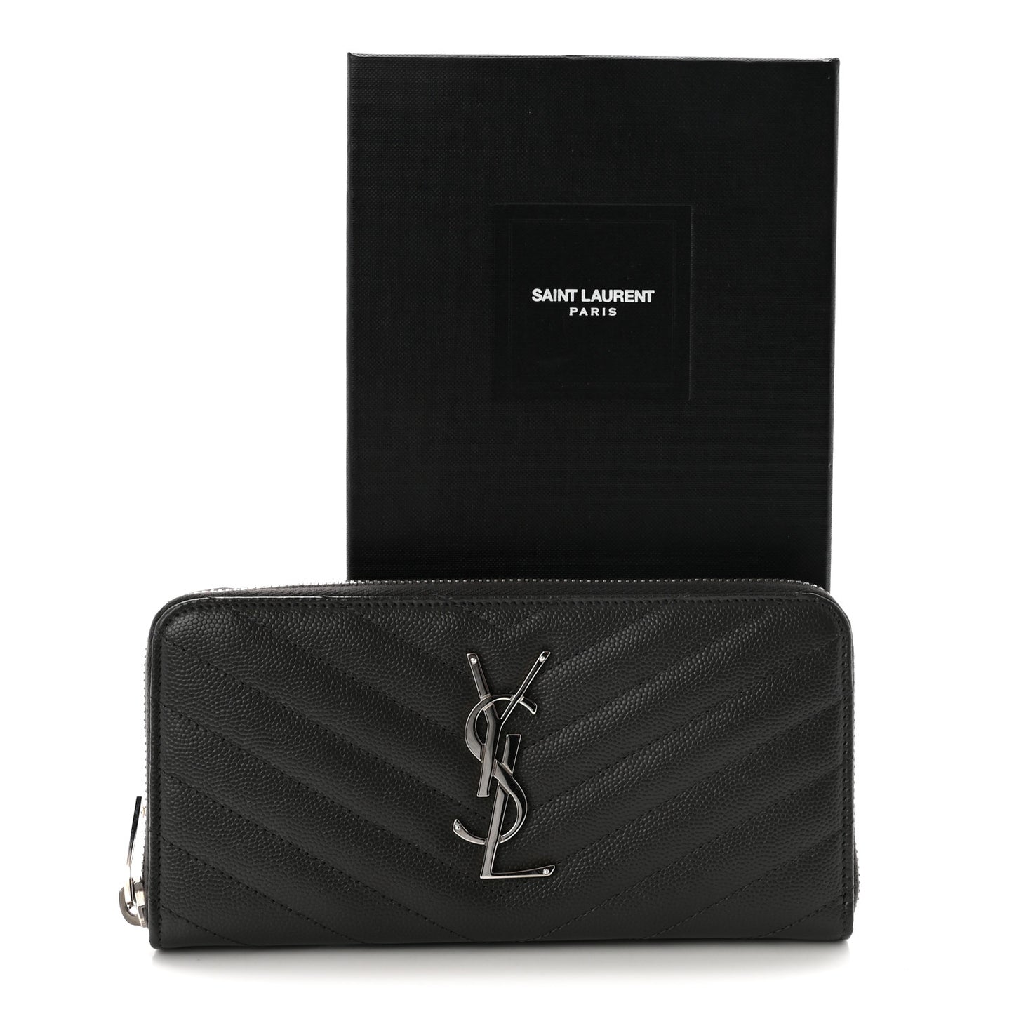 Grain De Poudre Matelasse Chevron Monogram Zip Around Wallet Earth