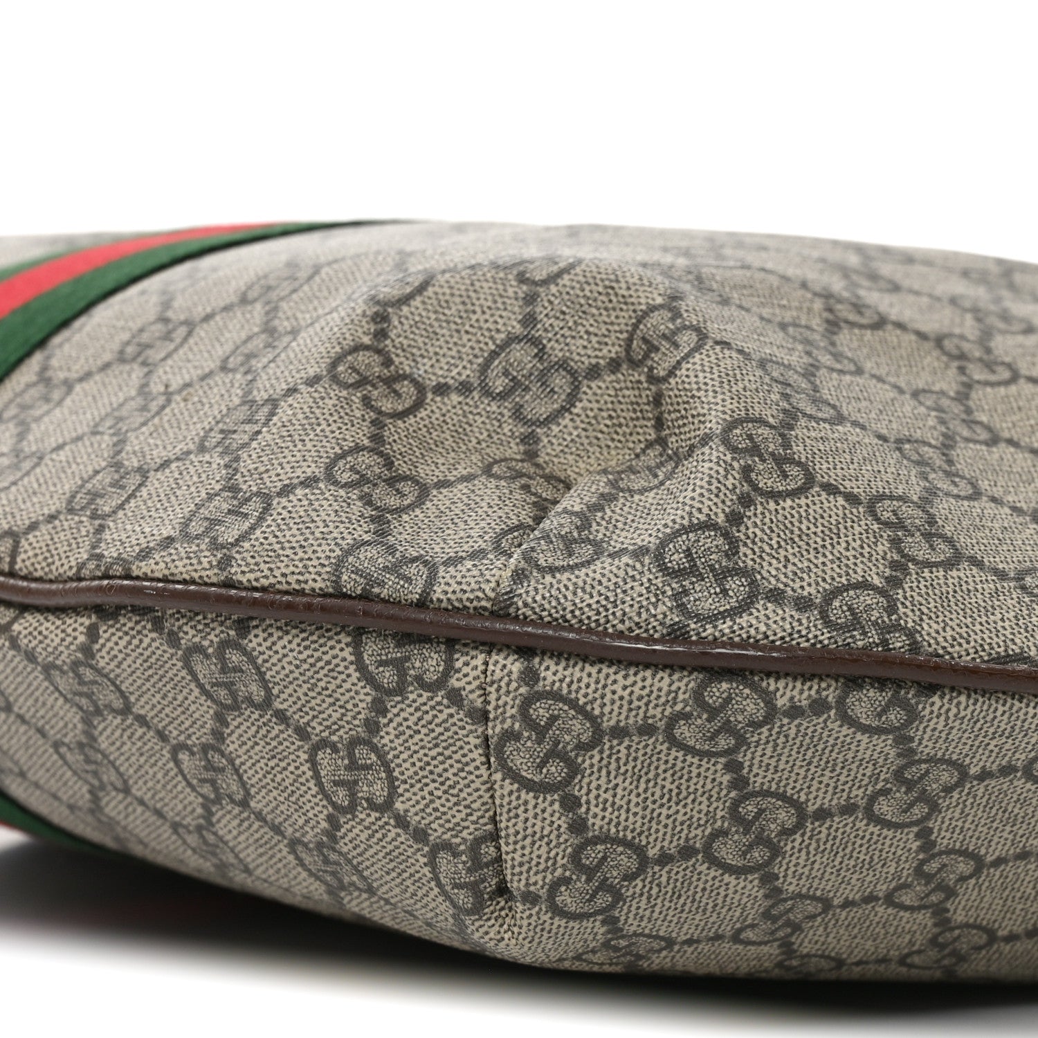 Gucci GG Supreme Monogram Web Ophidia Half Moon Hobo Brown 10 of 11