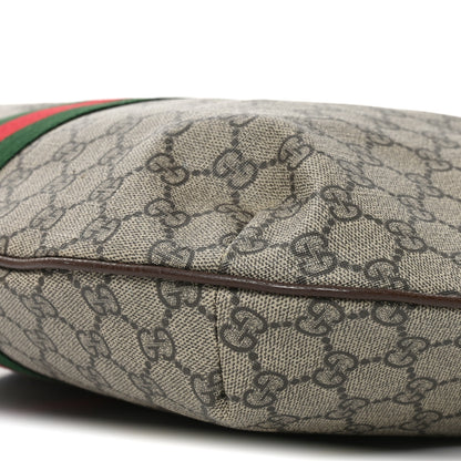 Gucci GG Supreme Monogram Web Ophidia Half Moon Hobo Brown 10 of 11