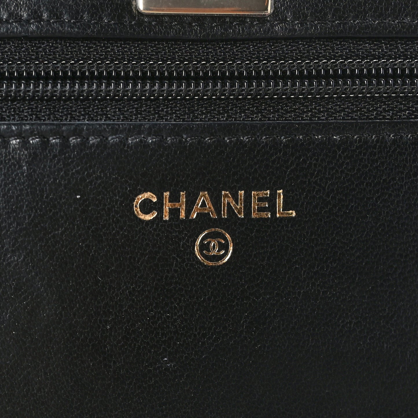 Lambskin Quilted Trendy CC Wallet On Chain WOC Black