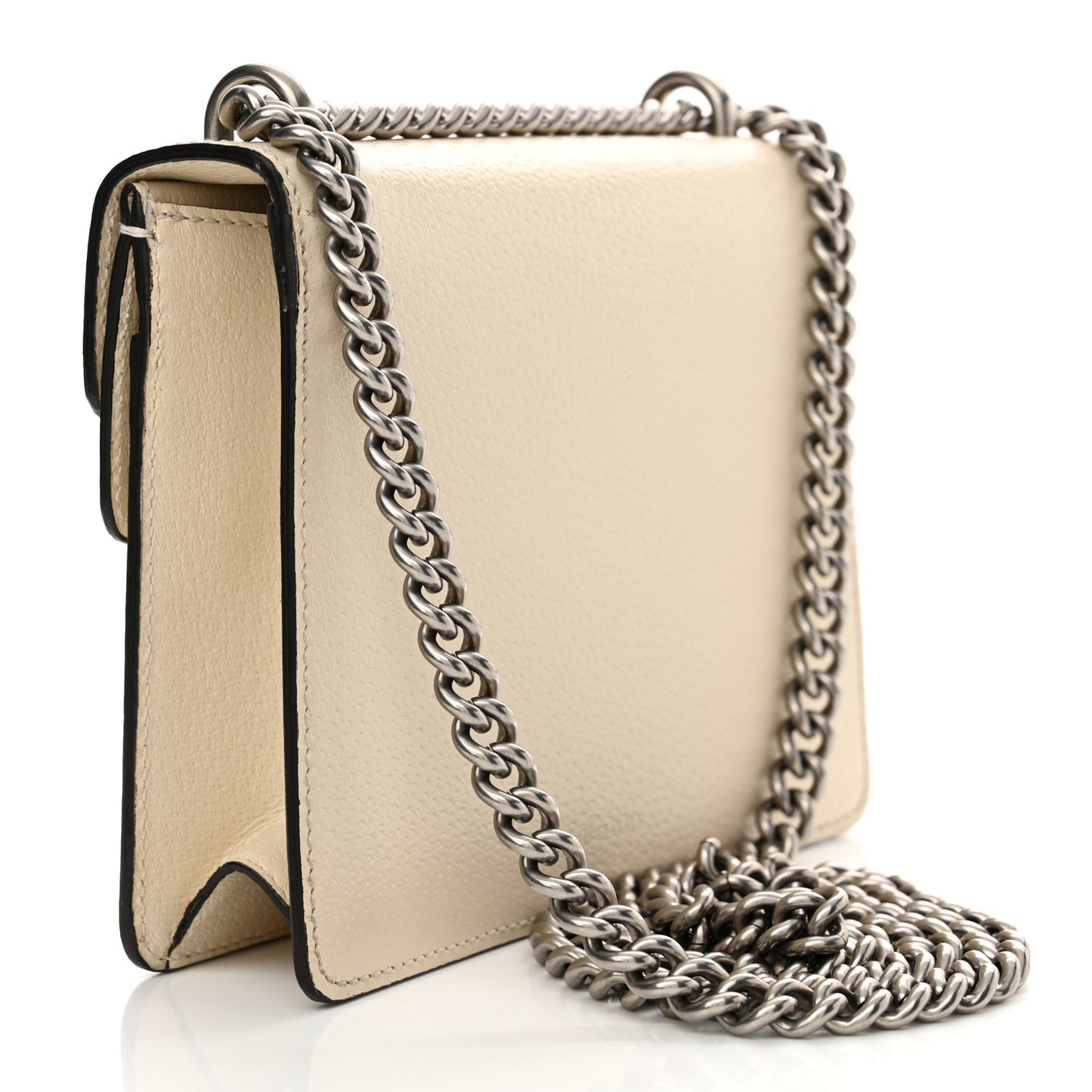 Textured Calfskin Crystal Mini Dionysus Shoulder Bag Mystic White
