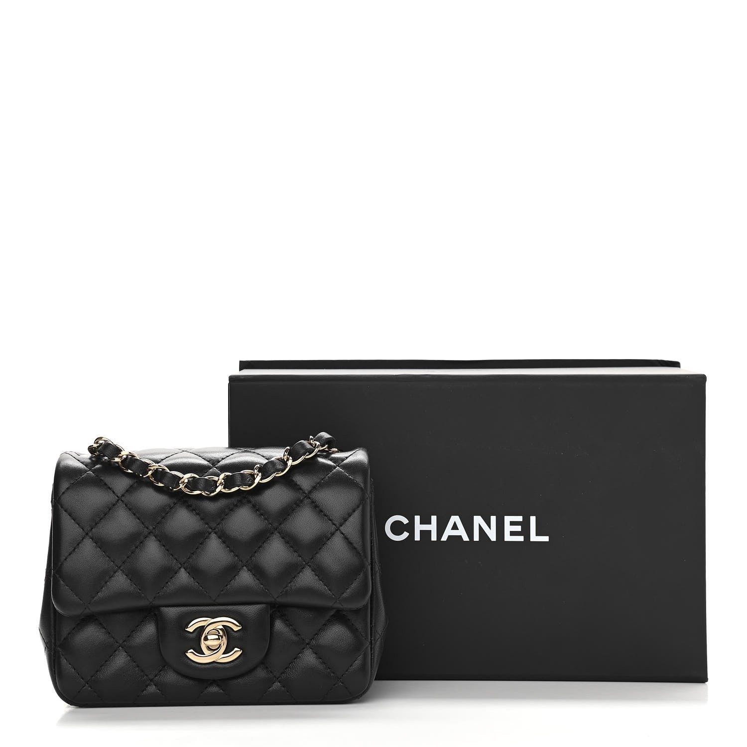 Chanel Lambskin Quilted Mini Square Flap Black 11 of 11