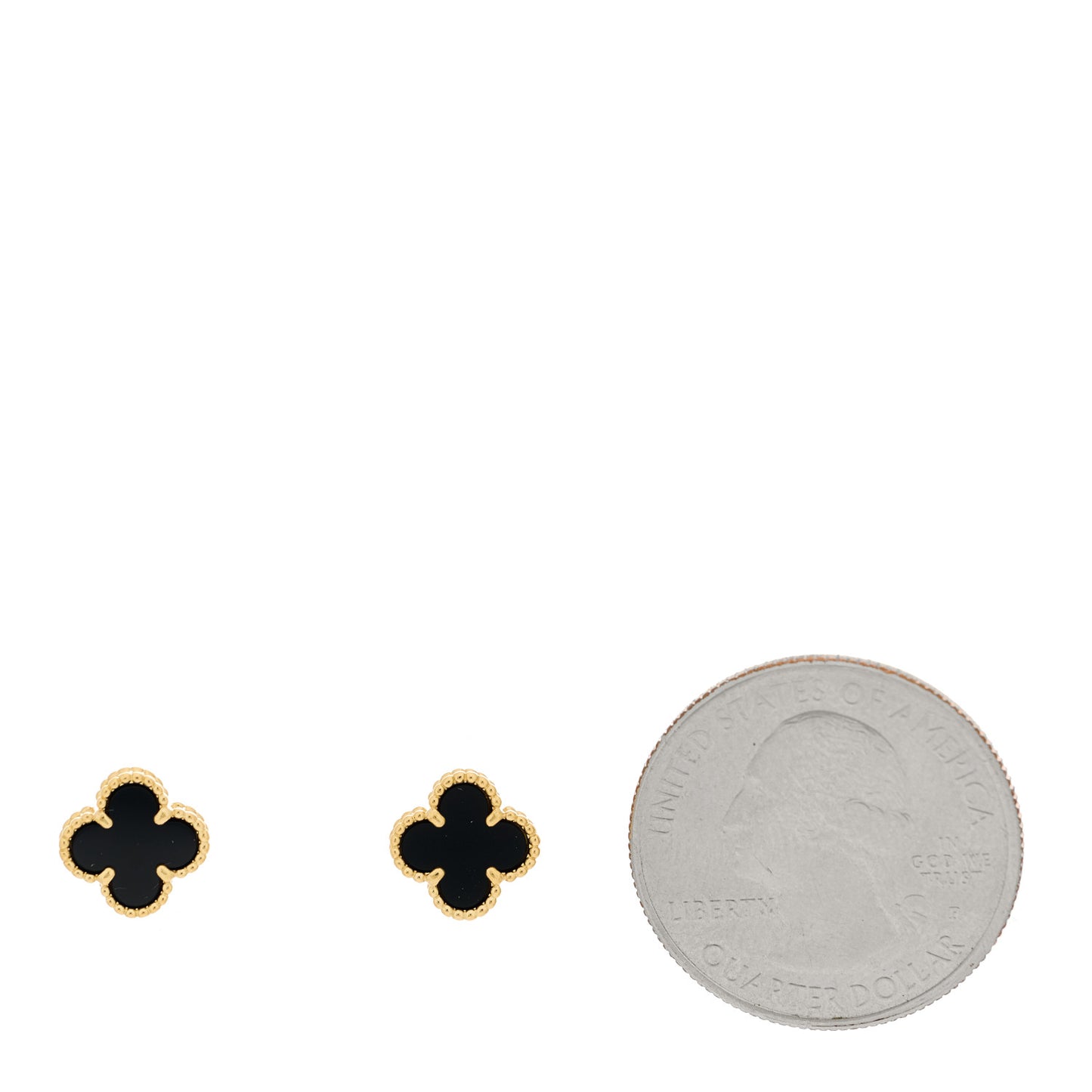 18K Yellow Gold Black Onyx Sweet Alhambra Earrings